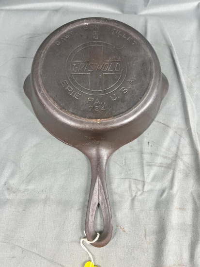 Griswold No. 5 Cast Iron Slant Block Logo Skillet