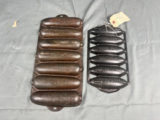 Griswold no. 27 Wheat/ Corn Stick pan and Krispy Korn Cornbread pan