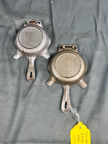 Pair of Griswold no. 00 Cast Iron Ashtrays