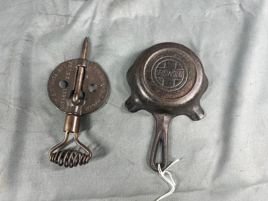 Cast Iron Griswold Ashtray and Small Griswold Flue