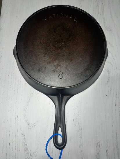 National No. 8 Cast Iron Skillet w/ heat ring