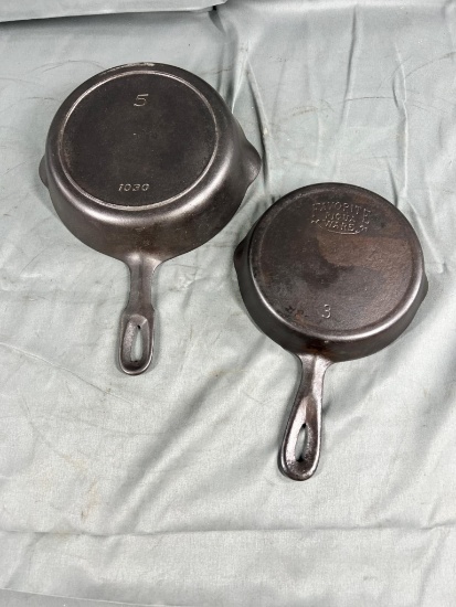 Favorite Piquware no. 3 Cast Iron Skillet, and No. 5 Iron Mountain skillet