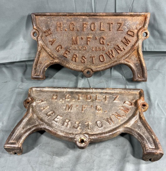Cast Iron H.C. Foltz MFG Feeding Trough ends