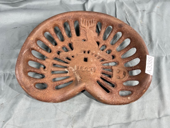 Cast Iron John Deere marked implement seat