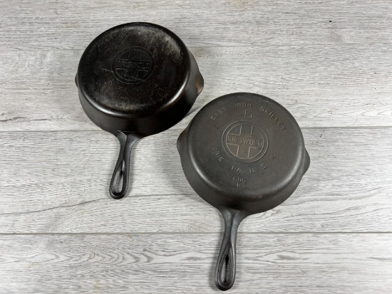 Griswold No. 6 and 7 Large Block Logo Cast Iron Skillets
