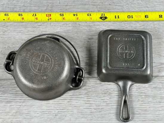 Griswold Self Serve Dutch Oven and Griswold Toy Skillet