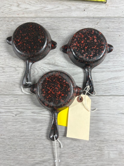 3- Wagner Ashtrays, porcelain coated
