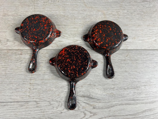 3- Wagner Ashtrays, porcelain coated