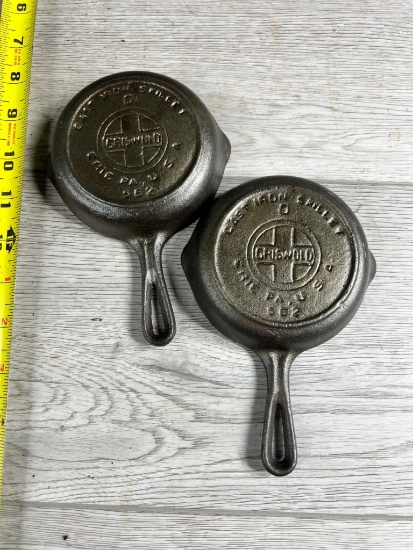 2- Griswold No. 0 Toy Skillets