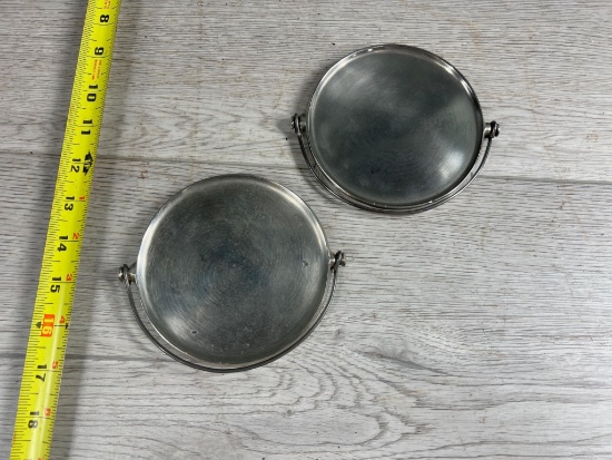 2- Miniature Wagner Handled Griddles, both plated