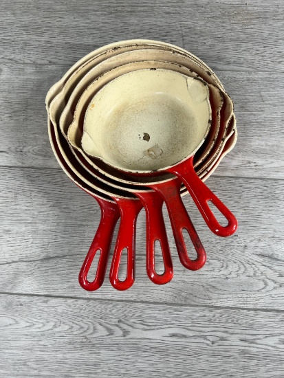 Griswold Coated Skillet set, nos. 3,5,6,7,8