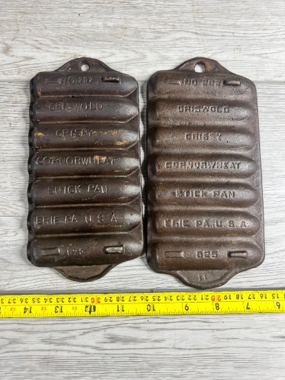 2- Griswold no. 282 Cornstick Pans