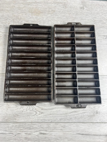 Wagner EE Bread Fingers and Griswold no. 22 Breadstick pan