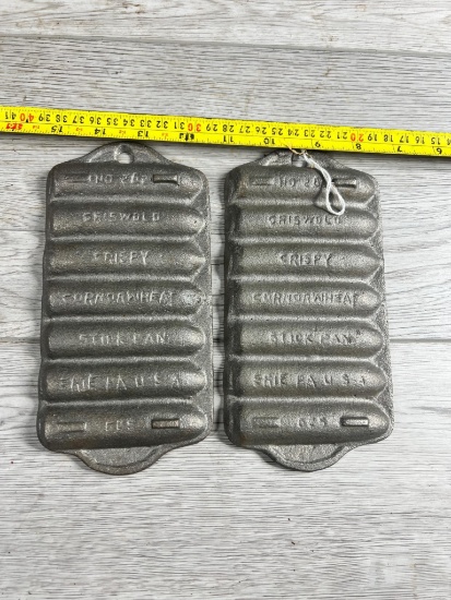 2- Griswold no. 262 Cornstick Pans, rough molds