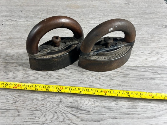2- Griswold Clothes Irons w/ handles