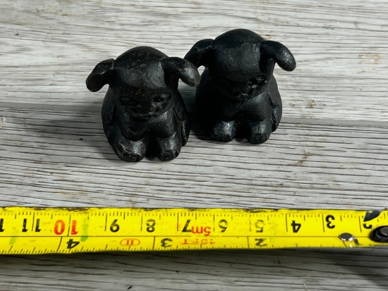 Pair of Cast Iron Pups marked Griswold
