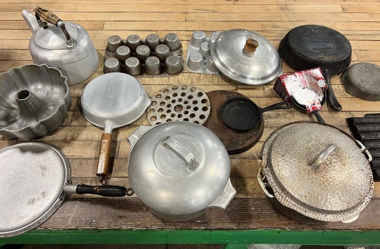 Dealer Lot, Aluminum Griswold Pieces, rough pieces, and more, see all pics