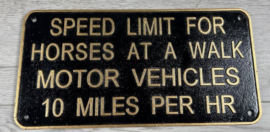 Cast Iron Speed Limit Sign