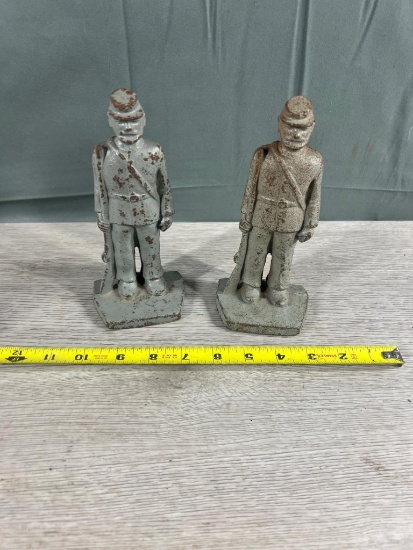Pair of Soldier Cast Iron Bookends