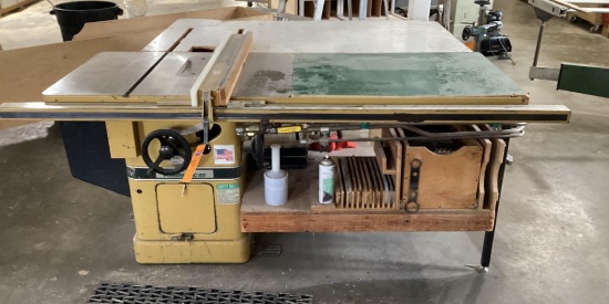 Powermatic 66 Table Saw Hydraulic Powered with Extension Tables And Blade Storage Drawer