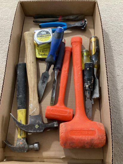 Box Lot, Mallets, Hammers, Chisels