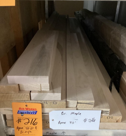 Aprox. 40 Bf 5/4 Br. Maple Lumber
