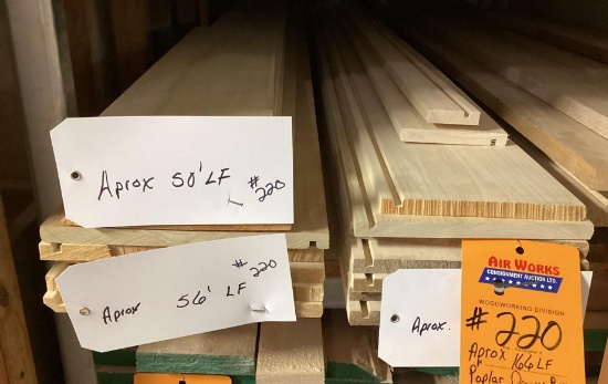 Aprox 166 Lf. Poplar Drawer Box Lumber