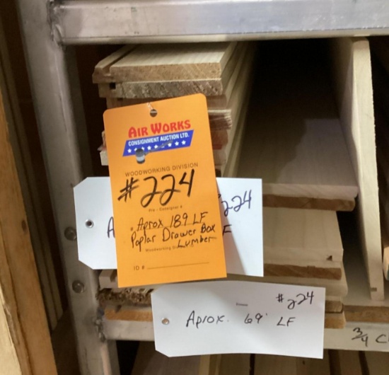 Aprox. 189 Lf Poplar Drawer Box Lumber