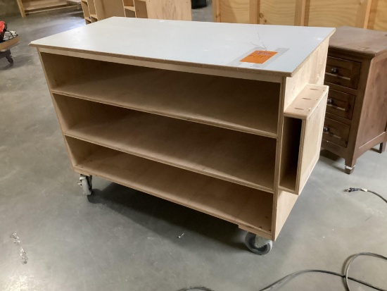 25" X 52" Workstation With Shelfs and Casters