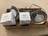 Box Lot, Work Lights and 2 - 19 Watt Dimmable Led Bulbs