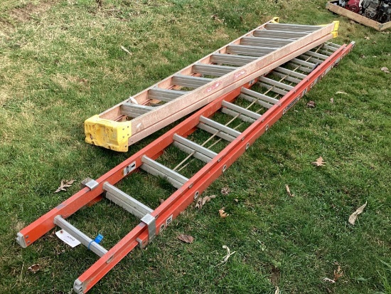 2 Ladders, 24 Ft. Louisville Extension, 10 Ft. Werner Step Ladder
