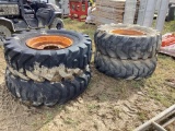 4 - 17.5 -25 Tires and Rims To Fit John Deere Loaders