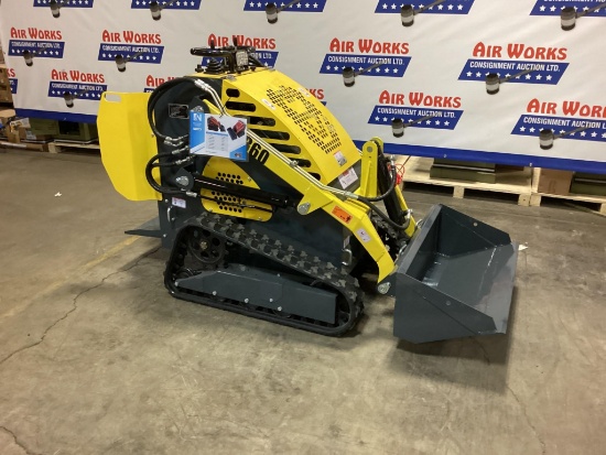 New Unused EGN Model EG360 Mini Skid Loader, Rubber Tracks, Auxiliary Hydraulics, 40" Bucket