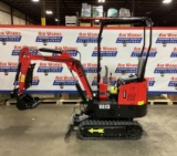 New Unused Miva Model VA13 Mini Excavator, Manaul Thumb, Auxiliary Hydraulics