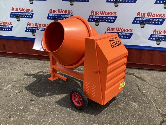 (Inv.104) New Unused Diggit Model G350 Concrete Mixer, 12 Cu. Ft.
