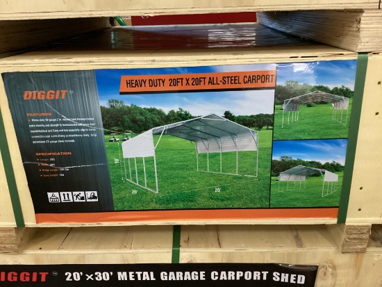 (Inv.34) New Unused Diggit 20' x 20' Model MSC2020F Steel Carport