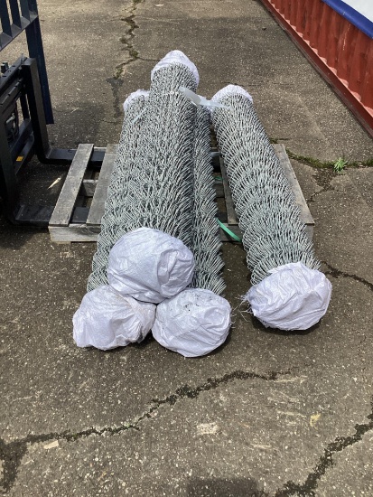 (Inv.44) Qty. 4 Rolls New Unused Galvanized 6' Chain link Fence
