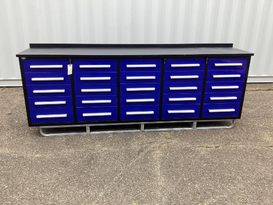 (Inv4H) New Unused Steelman 10 Ft. 25 Drawer Stainless Steel Workbench