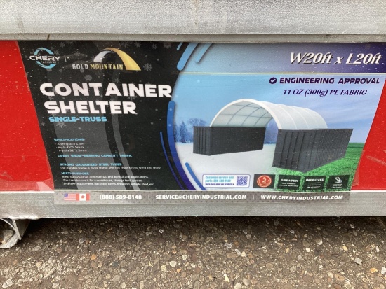 (Inv4J) New Unused Gold Mountain 20' X 20' Container Shelter Model C2020