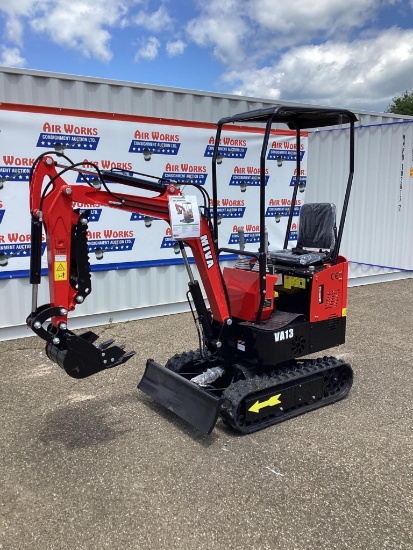 (Inv.50C) New Unused Miva Model VA13 Mini Excavator, Aux. Hyd, 16" Digging Bucket, Back Fill Blade