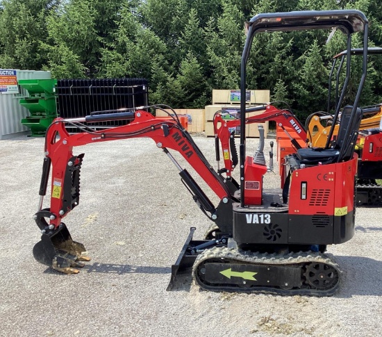 Miva Model VA13 Mini Excavator, Aux. Hydraulics, 16" Digging Bucket, Dozer Blade, Lightly Used
