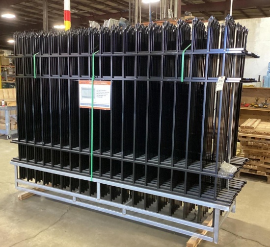 New Unused Diggit 160' Wrought Iron Site Fence Panels, No Posts