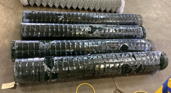 Qty. 4 New Unused Rubber Coated Wire Fence, 6' High, 4 Roll
