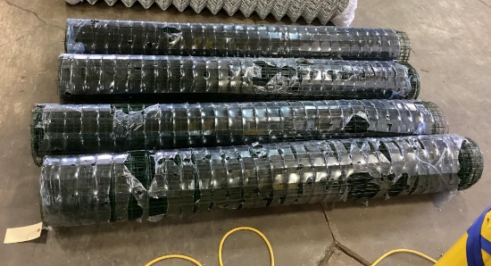 Qty. 4 New Unused Rubber Coated Wire Fence, 6' High, 4 Roll