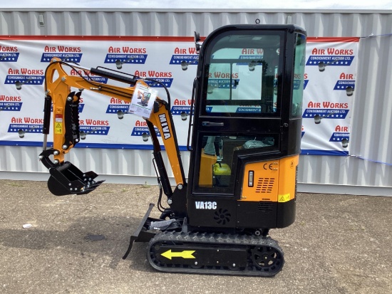 New Unused Miva Model VA13C Mini Excavator, Enclosed Cab, Aux. Hydraulics, 13.5 Hp Gas Engine