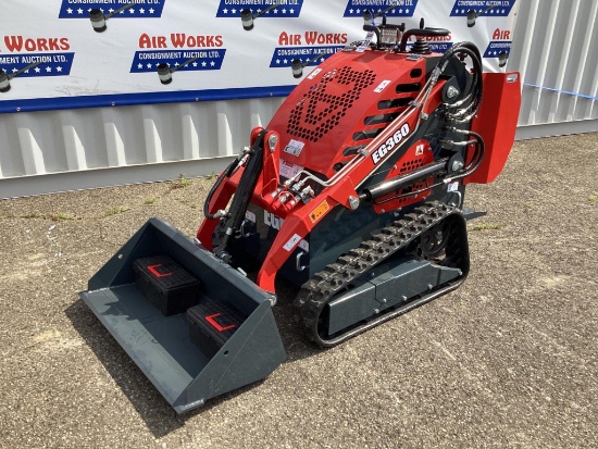 New Unused EGN Model EG360 Tracked Skid Loader, Aux. Hydraulics, 23 Hp Gas Engine, 40" Bucket