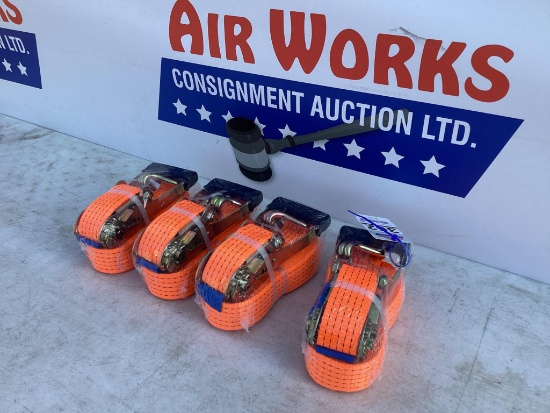 4 New Unused SKLP 2" x 27' Ratchet Tie Downs