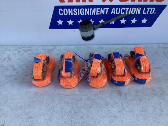 5 New Unused SKLP 1.5" X 27' Ratchet Tie Downs