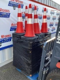 250 New Unused Traffic Cones with Reflective Tape