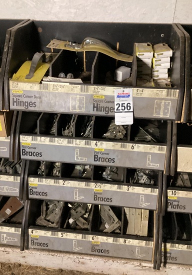 Stanley Square Corner Hinges, Flat Corner Braces, Corner Braces Display and Contents